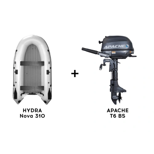 Лодка ПВХ HYDRA Nova 310 «Оптима 1200» + 2х-тактный лодочный мотор APACHE T6 BS