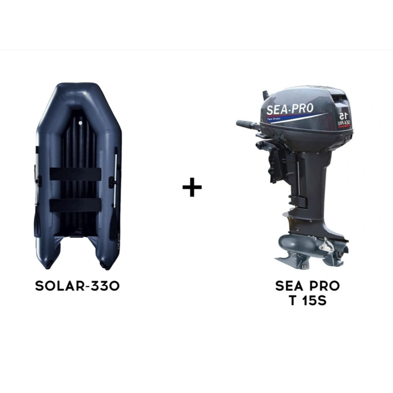 Лодка ПВХ SOLAR-330 + 2х-тактный лодочный мотор SEA PRO T 15S