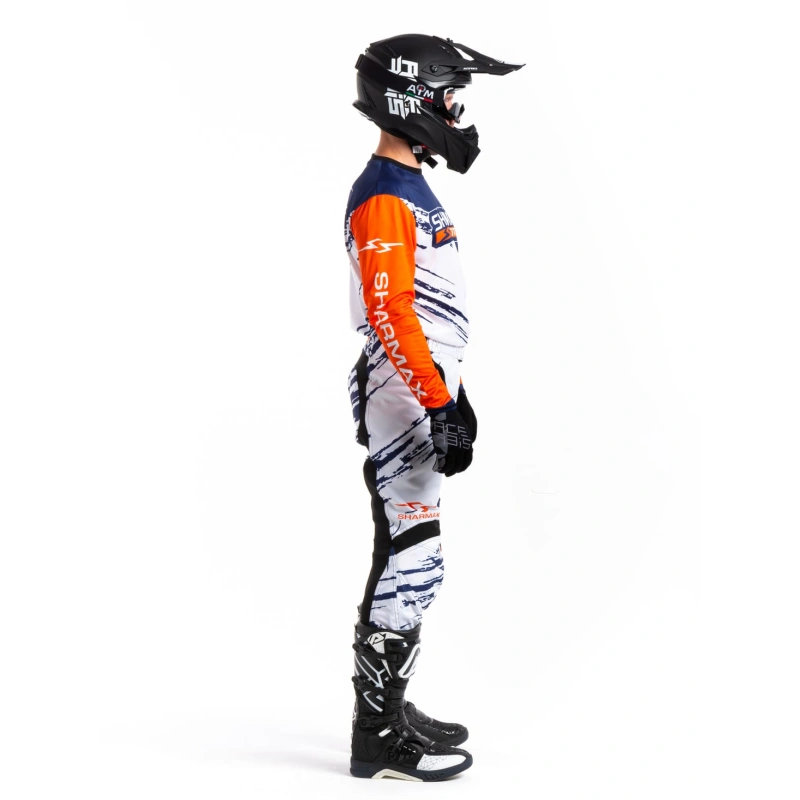 Мотоштаны Sharmax White-Orange