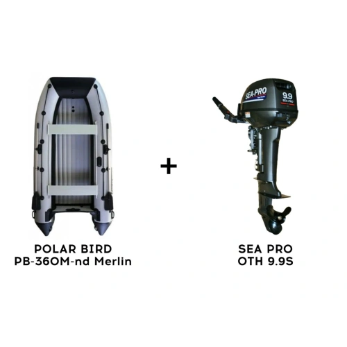 Лодка ПВХ POLAR BIRD PB-360M-nd Merlin (Кречет) + 2х-тактный лодочный мотор SEA PRO OTH 9.9S