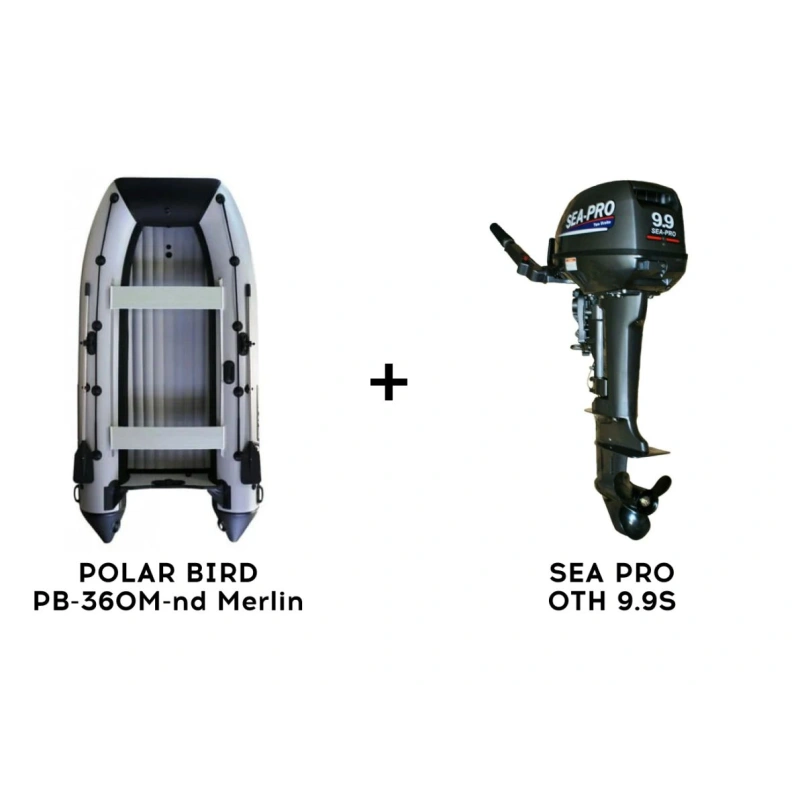 Лодка ПВХ POLAR BIRD PB-360M-nd Merlin (Кречет) + 2х-тактный лодочный мотор SEA PRO OTH 9.9S