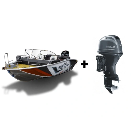 Комплект Алюминиевая лодка (катер) Mikatsu (Микатсу) 475 (Z43) Sport + мотор Yamaha F60FETL