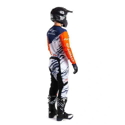 Мотоштаны Sharmax White-Orange
