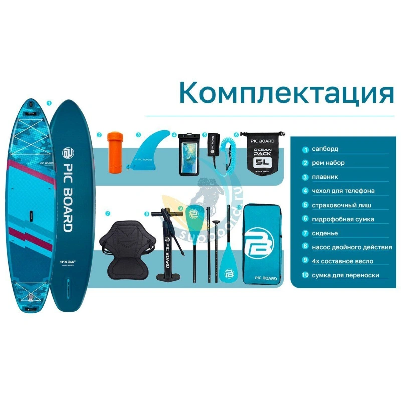 Надувной сап борд Pic Board Camouflage Blue 11