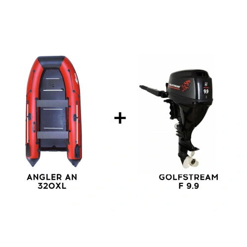 Лодка ПВХ ANGLER AN 335XL + 4х-тактный лодочный мотор GOLFSTREAM F 9.9 BMS