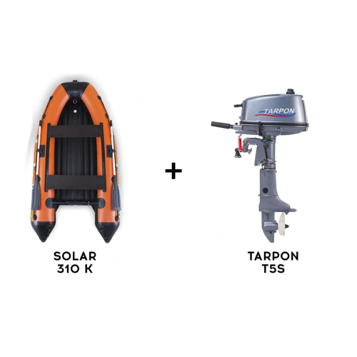 Лодка ПВХ SOLAR 310 K + 2х-тактный лодочный мотор TARPON T5S