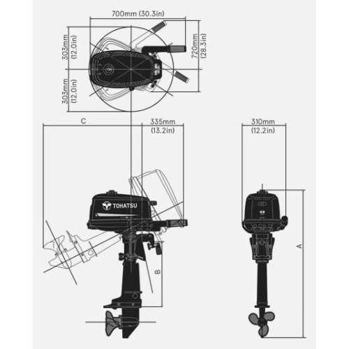2х-тактный лодочный мотор TOHATSU M 5 BD S