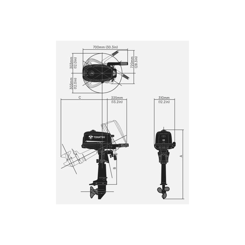 2х-тактный лодочный мотор TOHATSU M 5 BD S