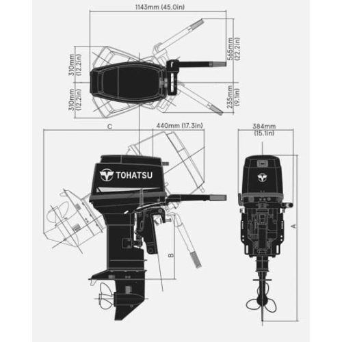 2х-тактный лодочный мотор TOHATSU M 40 EPTOS