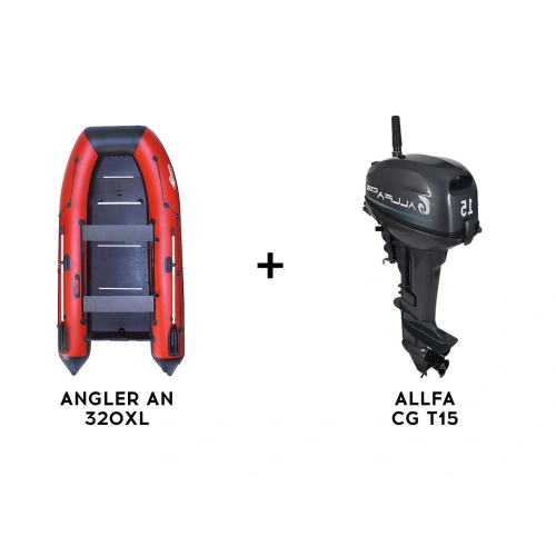 Лодка ПВХ ANGLER AN 320XL + 2х-тактный лодочный мотор ALLFA CG T15