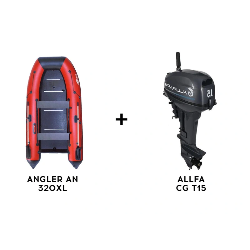 Лодка ПВХ ANGLER AN 320XL + 2х-тактный лодочный мотор ALLFA CG T15
