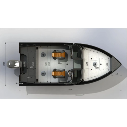 Катер-лодка алюминиевая ALBAKORE 470 fish Lite