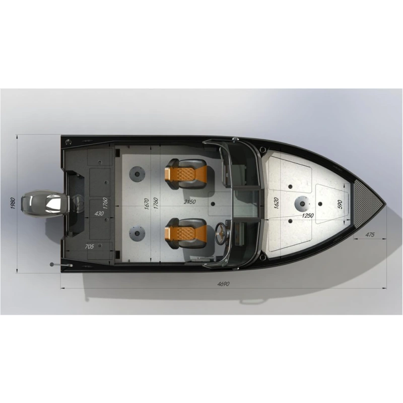 Катер-лодка алюминиевая ALBAKORE 470 fish Lite
