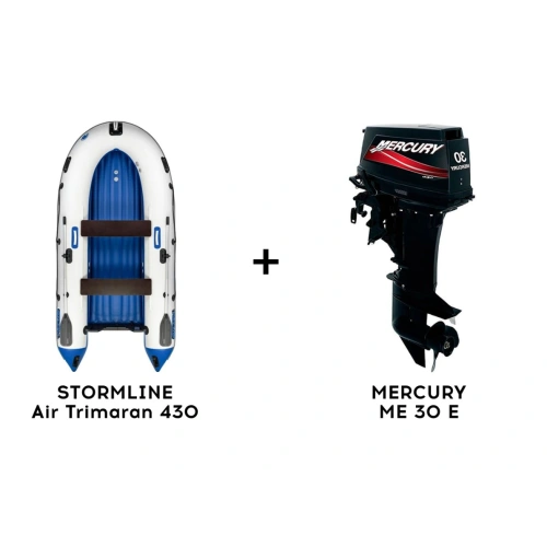 Лодка ПВХ STORMLINE Air Trimaran 430 + 2х-тактный лодочный мотор MERCURY ME 30 E