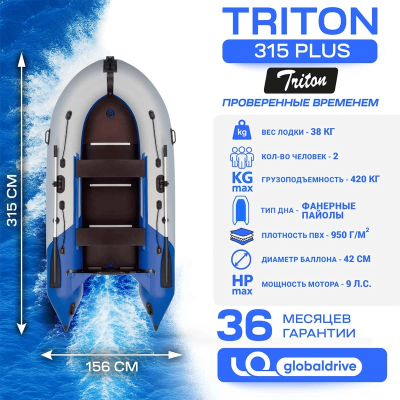 Лодка ПВХ ТРИТОН Plus 315