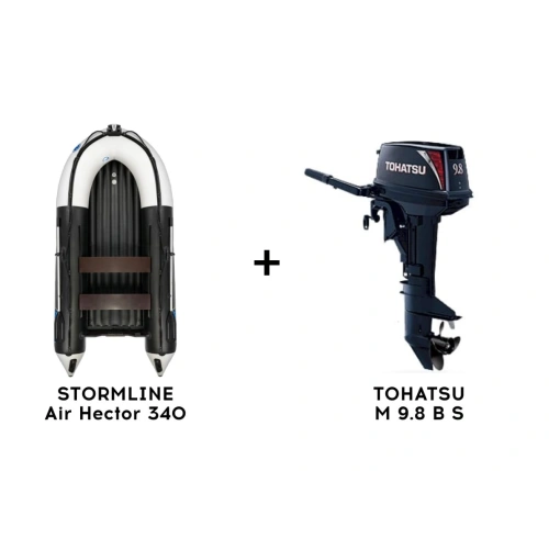 Лодка ПВХ STORMLINE Air Hector 340 + 2х-тактный лодочный мотор TOHATSU M 9.8 B S