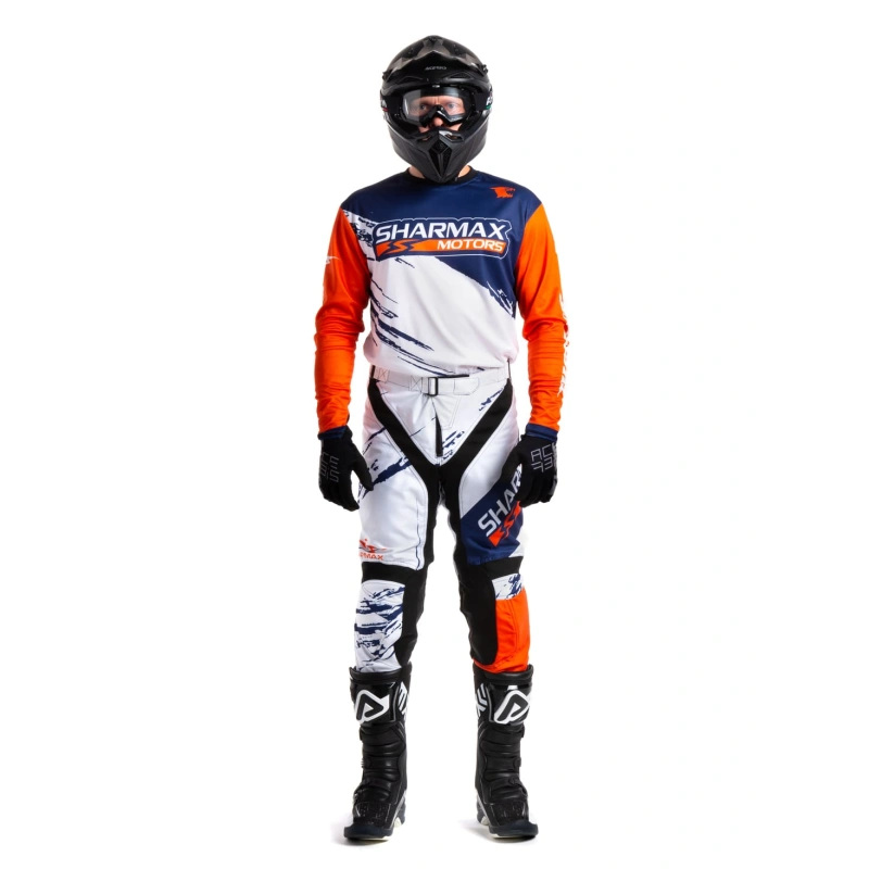 Мотоштаны Sharmax White-Orange